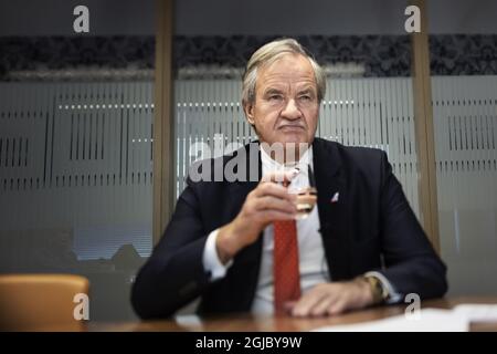 STOCKHOLM 20190213 Bjorn Kjos, norwegischer Geschäftsmann, Gründer und CEO der Billigfluggesellschaft Norwegian Air Shuttle oder Norwegian. Foto: Naina Helén Jama / TT / kod 11880 Stockfoto