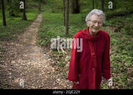 Nina Lagergren, 96 Jahre alt, geboren von Dardel, Halbschwester des schwedischen Diplomaten Raoul Wallenberg, der im Zweiten Weltkrieg verschwand. Auch Schwiegermutter des ehemaligen UN-Generalsekretärs Kofi Annan. Foto: Fredrik Funck / DN / TT / Kod: 3505 Stockfoto