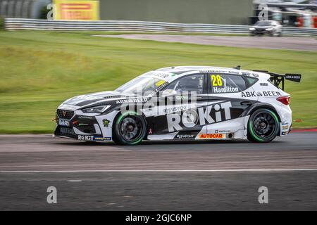 Nicolas Hamilton in einem Cupra Leon bei der BTCC-Veranstaltung in Thruxton im August 2021 Stockfoto