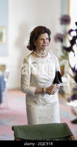 STOCKHOLM 20190615 Schwedens Königin Silvia und Südkoreas First Lady Kim Jung-sook besuchen am 15. Juni 2019 das Museum Prins Eugens Waldemarsudde in Stockholm, Schweden. Das südkoreanische Präsidentenpaar ist für einen zweitägigen Staatsbesuch in Schweden. Foto: Johan Jeppsson / TT / kod 2551 *** BETALBILD *** Stockfoto