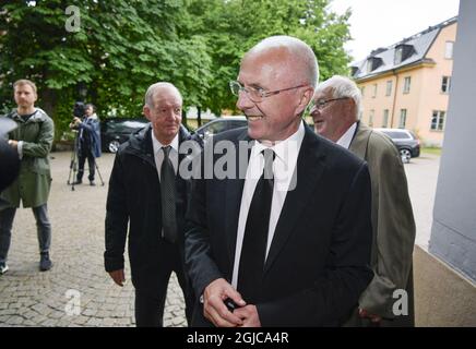 Der ehemalige Cheftrainer Schwedens und Englands Sven-Goran „Svennis“ Eriksson kommt am 26. Juni 2019 zur Beerdigung des ehemaligen schwedischen UEFA-Präsidenten Lennart Johansson in der Katarina-Kirche in Stockholm, Schweden, an. Johansson starb am 4. Juni im Alter von 89 Jahren Foto: Anders Wiklund / TT / Code 10040 Stockfoto