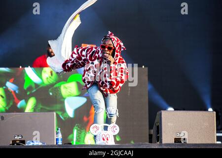 Lil Uzi Vert tritt am dritten Tag in Lollapalooza in Stockholm, am 30. Juni 2019, auf der Bühne auf. Foto: Magnus Andersson / TT-Code 11930 Stockfoto