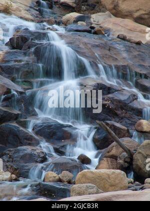 Alluvialer Fan-Wasserfall, Rocky Mountain National Park, Colorado, USA Stockfoto