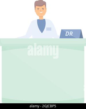 Cartoon-Vektor für das Symbol für den Empfang des Arztes. Krankenhauspatient. Medizinische Klinik Stock Vektor