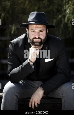 STOCKHOLM 2019-06-24 Levan Tsikurishvili, ein in Stockholm ansässiger Filmregisseur, Schriftsteller und Produzent. Er inszenierte den Dokumentarfilm 'Avicii: True Stories'. Foto: Pontus Lundahl / TT / kod 10050 Stockfoto