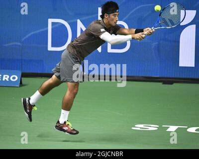 Yuichi Sugita (JPN) beim Einzel-Halbfinale der Männer beim ATP Stockholm Open Tennisturnier in der Royal Tennis Hall in Stockholm, Schweden, Oktober 19 2019. Foto: Claudio Bresciani / TT Code 10090 Stockfoto