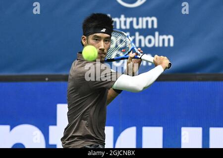 Yuichi Sugita (JPN) beim Einzel-Halbfinale der Männer beim ATP Stockholm Open Tennisturnier in der Royal Tennis Hall in Stockholm, Schweden, Oktober 19 2019. Foto: Claudio Bresciani / TT Code 10090 Stockfoto