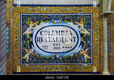 USA, Florida, Ybor City, Columbia Restaurant. Traditionelles spanisches Restaurant, das 1905 gegründet wurde. Stockfoto