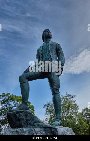 Statue von Thomas Jones in Temple Gardens, Llandrindod Wells, Powys, Wales Stockfoto