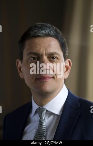 David Miliband während seines Aufenthalts in Stockholm, Schweden, um den Menschenrechtspreis 2019 zu erhalten. David Wright Miliband PC ist Geschäftsführer des International Rescue Committee und Public Policy Analyst. Ein ehemaliger britischer Labour-Partei-Politiker, der Staatssekretär für auswärtige Angelegenheiten und Commonwealth-Angelegenheiten war Foto Henrik Montgomery / TT kod 10060 Stockfoto