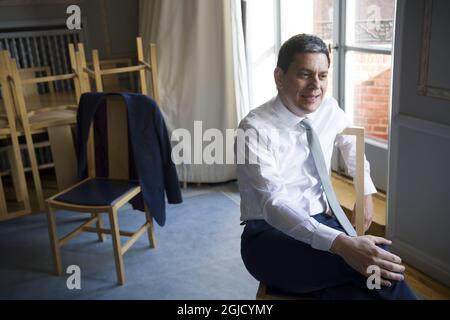 David Miliband während seines Aufenthalts in Stockholm, Schweden, um den Menschenrechtspreis 2019 zu erhalten. David Wright Miliband PC ist Geschäftsführer des International Rescue Committee und Public Policy Analyst. Ein ehemaliger britischer Labour-Partei-Politiker, der Staatssekretär für auswärtige Angelegenheiten und Commonwealth-Angelegenheiten war Foto Henrik Montgomery / TT kod 10060 Stockfoto