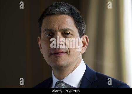 David Miliband während seines Aufenthalts in Stockholm, Schweden, um den Menschenrechtspreis 2019 zu erhalten. David Wright Miliband PC ist Geschäftsführer des International Rescue Committee und Public Policy Analyst. Ein ehemaliger britischer Labour-Partei-Politiker, der Staatssekretär für auswärtige Angelegenheiten und Commonwealth-Angelegenheiten war Foto Henrik Montgomery / TT kod 10060 Stockfoto