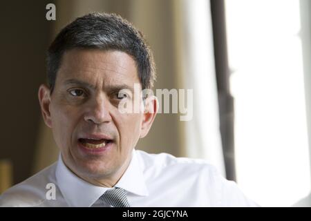 David Miliband während seines Aufenthalts in Stockholm, Schweden, um den Menschenrechtspreis 2019 zu erhalten. David Wright Miliband PC ist Geschäftsführer des International Rescue Committee und Public Policy Analyst. Ein ehemaliger britischer Labour-Partei-Politiker, der Staatssekretär für auswärtige Angelegenheiten und Commonwealth-Angelegenheiten war Foto Henrik Montgomery / TT kod 10060 Stockfoto