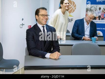 Prinz Daniel beim Besuch des schwedischen Basketballverbandes in Stockholm, Schweden, am Freitag, den 10. Januar 2020. Foto: Claudio Bresciani / TT / Kod 10090 Stockfoto