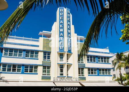 Art déco-Architektur in South Beach, Miami, Florida. Stockfoto