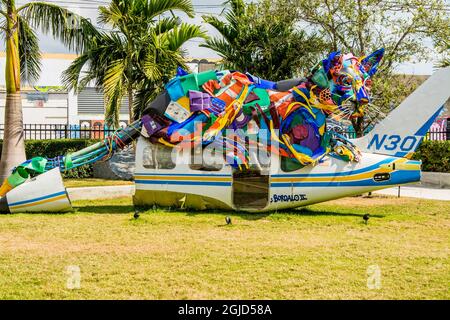 Wandmalereien im Wynwood Walls Art District in Miami, Florida. Stockfoto