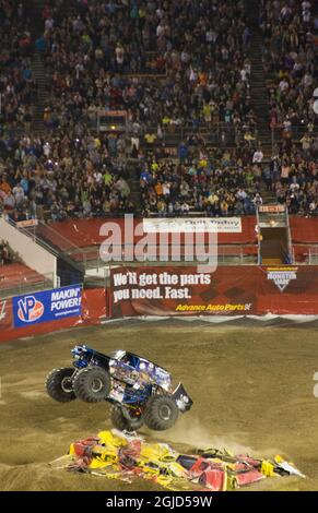 Monster Truck Jam bei Citrus Bowl in Orlando, Florida. Stockfoto