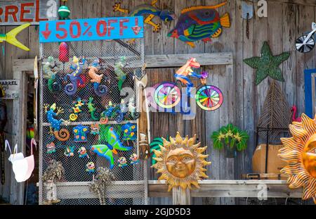 Der Rain Barrel Souvenirladen auf Islamorada in den Florida Keys. Stockfoto