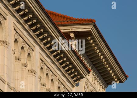 USA, Georgia, Savannah. Architektonisches Design auf altem Bundesgericht. Stockfoto