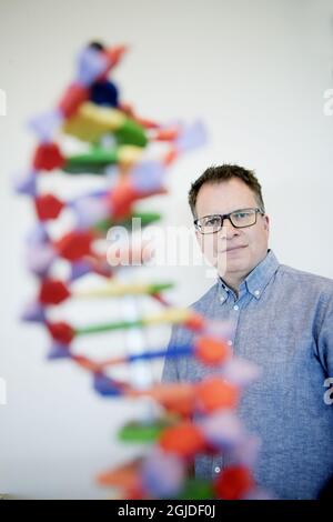 Peter Sjolund, Genealogist und DNA-Experte, half der Polizei, die Doppelmorde an einem 8-jährigen Jungen und einer 56-jährigen Frau in Linkoping im Jahr 2004 mithilfe kommerzieller Genealogie-Datenbanken und DNA zu lösen. Foto: Mats Andersson / TT Code 62210 Stockfoto