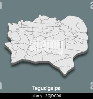 3d isometrische Karte von Tegucigalpa ist eine Stadt von Honduras, Vektor-Illustration Stock Vektor