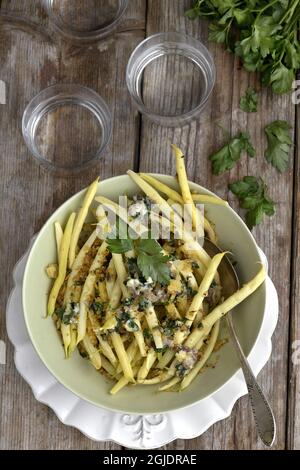 Wachsbohnen mit Sardellenbutter und Knoblauch Foto Janerik Henriksson / TT Code 10010 Stockfoto