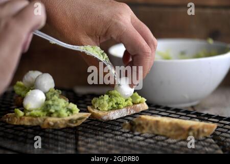 Wachsbohnen mit Sardellenbutter und Knoblauch Foto Janerik Henriksson / TT Code 10010 Stockfoto