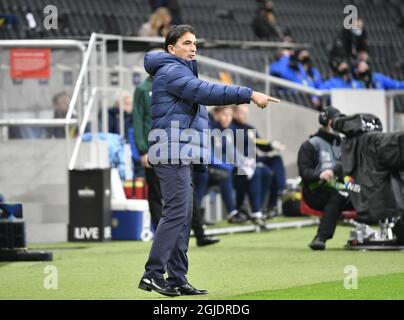 STOCKHOLM 20201114 Kroatiens Cheftrainer Zlatko Dalia‡ während des A3-Spiels der UEFA Nations League zwischen Schweden und Kroatien in der frends Arena am Samstag, den 14. November 2020. Foto Henrik Montgomery / TT kod 10060 *SCHWEDEN AUS* Stockfoto