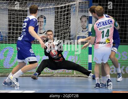 Alingsas 2020 11 24 EHF European League Alingsas - SC Magdeburg 30-29 Anton Hedvall rettet Foto Tommy Holl / TT Code 2391 Stockfoto