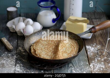 Pfannkuchen sind auf der ganzen Welt beliebt. Foto Janerik Henriksson / TT / Code 10010 Stockfoto