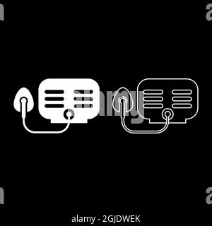 Inhalator Vernebler Medizinische Aerosolgeräte Symbol weiße Farbe Vektor Illustration flache Stil einfache Bildsatz Stock Vektor