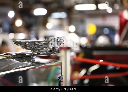 Einer der letzten Cadillacs von Elvis Presley, der am 13. Januar 2021 im Motala Motor Museum in Motala, Schweden, ausgestellt wurde. Das Fahrzeug, ein Fleetwood Brougham aus dem Jahr 1975, war im Besitz von Elvis Presley und wurde unter dem eigenen Namen registriert, was einzigartig ist. Der Zündschlüssel ist in 14 k Gold. Das Auto ist seit 35 Jahren auf Tour, aber es wartet jetzt auf einen neuen Besitzer, da das Auto zum Verkauf steht. Der derzeitige österreichische Eigentümer erwartet Gebote zwischen 200,000 und 300,000 Euro Photo Jeppe Gustafsson / TT / Code 71935 Stockfoto