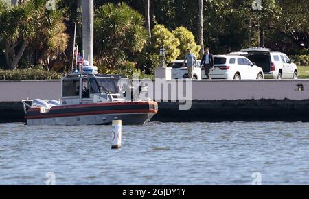 Donald Trumps privater Club Mar-a-Lago, Palm Beach, Florida, USA, am 24. Januar 2021. Bild: US-Küstenwache. Foto: Jerker Ivarsson / Aftonbladet / TT-Code 2512 Stockfoto