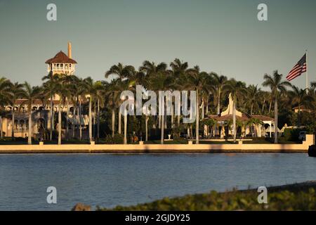 Donald Trumps privater Club Mar-a-Lago, Palm Beach, Florida, USA, am 24. Januar 2021. Foto: Jerker Ivarsson / Aftonbladet / TT-Code 2512 Stockfoto