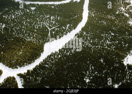 Der Windpark in Askalen in Jamtland, Schweden. Foto: Johanna Hanno / TT / Code 4854 Stockfoto