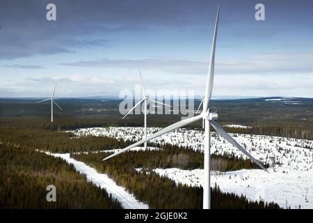 Der Windpark in Askalen in Jamtland, Schweden. Foto: Johanna Hanno / TT / Code 4854 Stockfoto