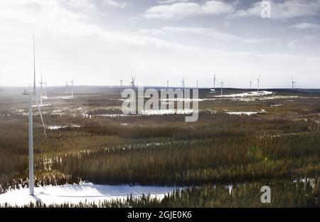 Der Windpark in Askalen in Jamtland, Schweden. Foto: Johanna Hanno / TT / Code 4854 Stockfoto