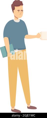 Müde Arbeiter Symbol Cartoon-Vektor. Burnout für die Arbeit. Ein Mann, der sich vergeht Stock Vektor