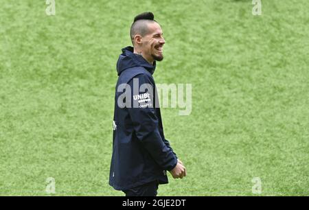 Der slowakische Fußballspieler Marek Hamsik während einer Trainingseinheit mit seinem neuen Verein IFK Göteborg, in Göteborg, Schweden, am 12. März 2021. Hamsik hat bis zum 30. August 2021 mit IFK Göteborg unterzeichnet. Foto Tommy Holl / TT-Code 2391 Stockfoto