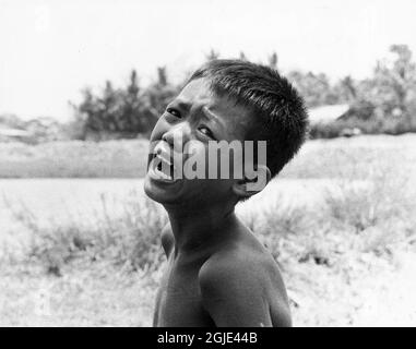 Phnom Penh 1975-05-06 Ein weinender Junge während des Krieges in Kambodscha. Foto: Sven-Erik Sjoberg / DN / TT / Code: 53 Stockfoto