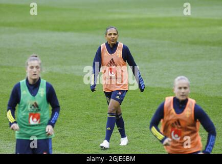 Madelen Janogy Schwedens Frauen-Nationalmannschaft im Fußball, Training in der Friends Arena, Stockholm, 2021-04-08 (c) Patrik C Ã–sterberg / TT Code: 2857 Stockfoto