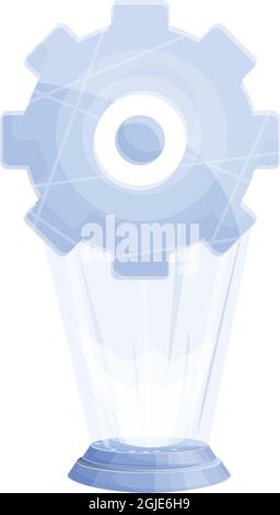 Virtual Hologramm Symbol Cartoon-Vektor. Digitale Zukunft. Technologiesystem Stock Vektor