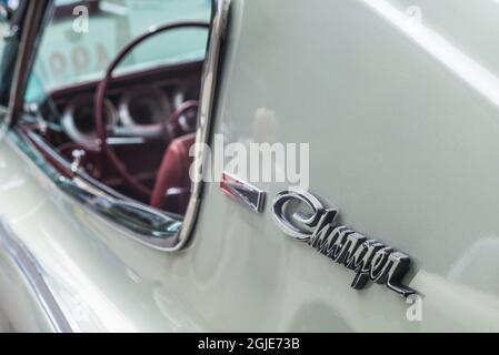 USA, Massachusetts, Essex. Antike Autos, 1966 Dodge Charger Detail. Stockfoto