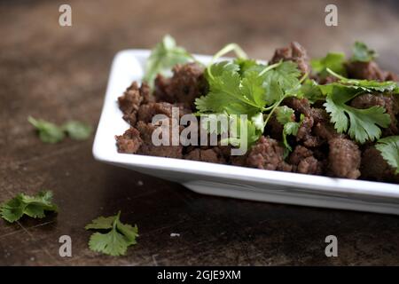 Erstellen oder bauen Sie Ihre eigene Schüssel mit koreanischen Bibimbap. Foto Janerik Henriksson / TT-Code 10010 Stockfoto