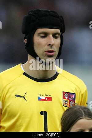 Petr Cech, Torhüter der Tschechischen Republik, während des Gruppenkampfs Zwischen der Türkei und Tschechien im Stade de Geneve-Stadion in Genf, Schweiz. Stockfoto