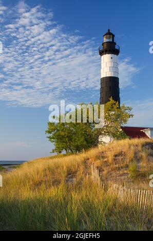 Big Sable Point Lighthouse am Ostufer des Lake, Michigan. Ludington State Park, Michigan Stockfoto
