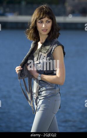 Olga Kurylenko während ihres Besuchs in Stockholm, Schweden. Daniel Craig und Olga Kurylenko sind in Schweden, um den neuen Bond-Film „Quantum of Solace“ zu promoten. Stockfoto