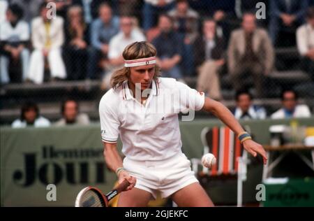 Schwedens Bjorn Borg in Aktion Stockfoto