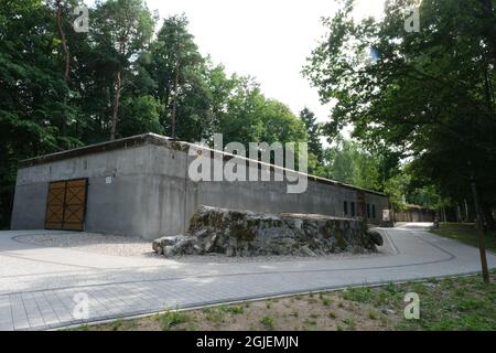 Ketrzyn, Gierloz, Polen - 19. Juli 2021: Leiter des Einsatzstabs der Wehrmacht am Wolfssplut (Wilczy Szaniec, Wolfssschanze) Stockfoto