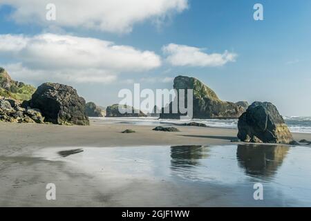 Oregon, Pistol River State Scenic Viewpoint, Meyers Beach Stockfoto